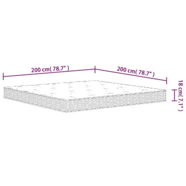 vidaXL Στρώμα με Bonnell Springs Μεσαία Σκληρότητα 200x200cm 1 τεμ. - Διπλό