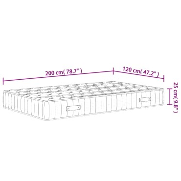 vidaXL Στρώμα με Pocket Springs Μεσαία Σκληρότητα 120x200cm 1 τεμ. - Μονό