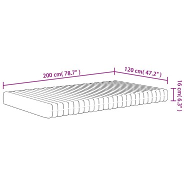 vidaXL Στρώμα Αφρού Medium Soft 120x200cm 1 τεμ. - Μονό