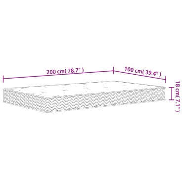 vidaXL Στρώμα με Bonnell Springs Μεσαία Σκληρότητα 100x200cm 1 τεμ. - Μονό