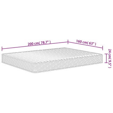 vidaXL Στρώμα Αφρού Medium Soft 160x200cm 1 τεμ. - Διπλό