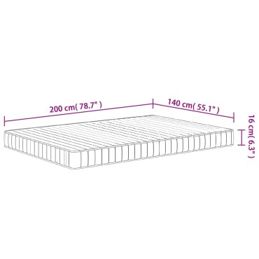 vidaXL Στρώμα Αφρού Medium Soft 140x200cm 1 τεμ. - Διπλό