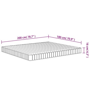 vidaXL Στρώμα Αφρού Medium Soft 180x200cm 1 τεμ. - Διπλό