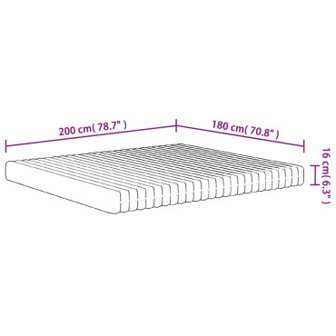 vidaXL Στρώμα Αφρού Medium Soft 180x200cm 1 τεμ. - Διπλό