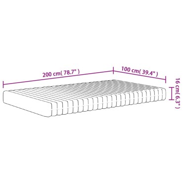 vidaXL Στρώμα Αφρού Medium Soft 100x200cm 1 τεμ. - Μονό