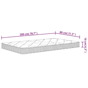 vidaXL Στρώμα Αφρού Medium Soft 80x200cm 1 τεμ. - Μονό