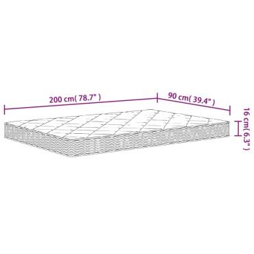 vidaXL Στρώμα Αφρού Medium Soft 90x200cm 1 τεμ. - Μονό