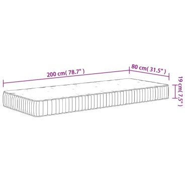 vidaXL Στρώμα με Pocket Springs Μεσαία Σκληρότητα 80x200cm 1 τεμ. - Μονό