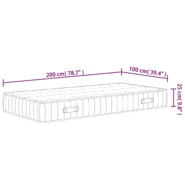 vidaXL Στρώμα με Pocket Springs Μεσαία Σκληρότητα 100x200cm 1 τεμ. - Μονό