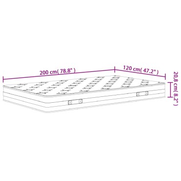 vidaXL Στρώμα με Bonnell Springs Μεσαία Σκληρότητα 120x200cm 1 τεμ. - Μονό