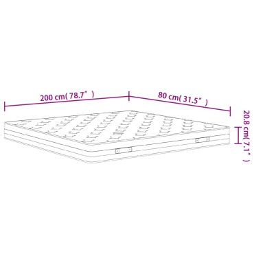 vidaXL Στρώμα με Bonnell Springs Μεσαία Σκληρ. 200x200cm King Size 1 τεμ. - Διπλό