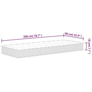 vidaXL Στρώμα με Bonnell Springs Medium 90x200cm 1 τεμ. - Μονό