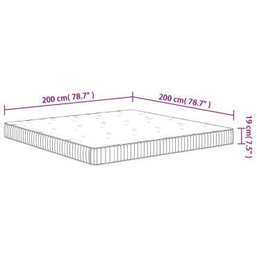 vidaXL Στρώμα με Pocket Springs Μεσαία Σκληρότητα 200x200cm 1 τεμ. - Διπλό