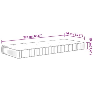 vidaXL Στρώμα με Pocket Springs Μεσαία Σκληρότητα 90x220cm 1 τεμ. - Μονό