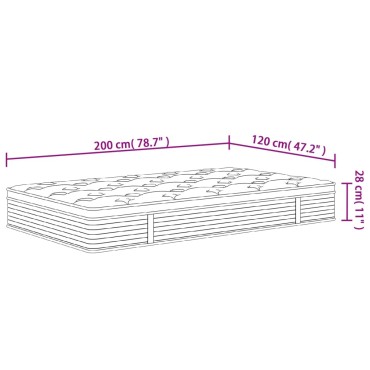 vidaXL Στρώμα με Pocket Springs Μεσαία Σκληρότητα 120x200cm 1 τεμ. - Μονό