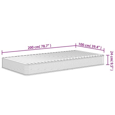 vidaXL Στρώμα Αφρού Medium Soft 100x200cm 1 τεμ. - Μονό