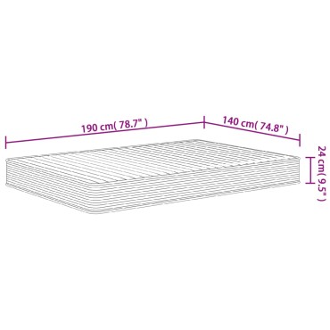 vidaXL Στρώμα Αφρού Medium Soft 140x190cm 1 τεμ. - Μονό