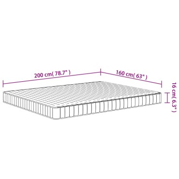 vidaXL Στρώμα Αφρού Medium Soft 160x200cm 1 τεμ. - Διπλό