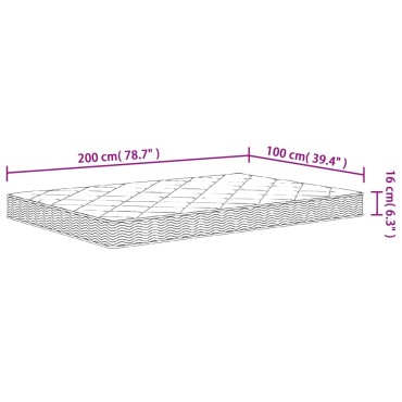 vidaXL Στρώμα Αφρού Medium Soft 100x200cm 1 τεμ. - Μονό