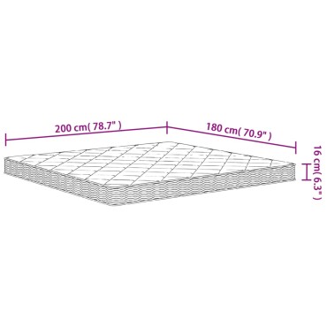 vidaXL Στρώμα Αφρού Medium Soft 180x200cm 1 τεμ. - Διπλό