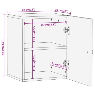 vidaXL Ντουλάπι Μπάνιου Επιτοίχιο 38x33x48cm από Μασίφ Ξύλο Ακακίας 1 τεμ.