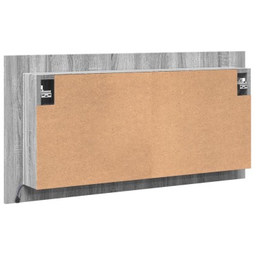 vidaXL Ντουλάπι Μπάνιου Καθρέφτη LED Γκρι Sonoma 90x12x45cm Ακρυλικό 1 τεμ.