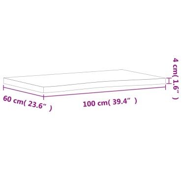 VidaXL Επιφάνεια Εργασίας 100x(55-60)x4 εκ. από Μασίφ Ξύλο Οξιάς