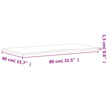 vidaXL Επιφάνεια Εργασίας 80x(36-40)x1,5 εκ. από Μασίφ Ξύλο Οξιάς