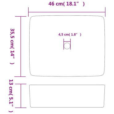 vidaXL Νιπτήρας Ορθογώνιος Πολύχρωμος 46 x 35,5 x 13 εκ. Κεραμικός