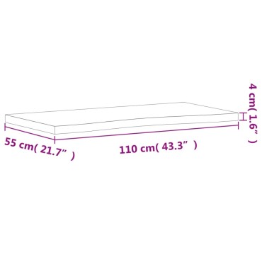 VidaXL Επιφάνεια Εργασίας 110x(50-55)x4 εκ. από Μασίφ Ξύλο Οξιάς