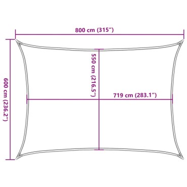 vidaXL Πανί Σκίασης Ανθρακί 6 x 8 μ. από HDPE 160 γρ./μ²