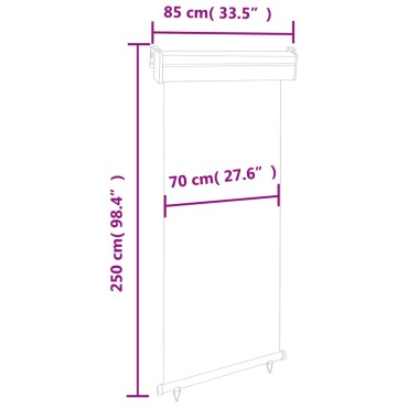 vidaXL Σκίαστρο Βεράντας Πλαϊνό Μαύρο 85 x 250 εκ.