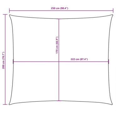 vidaXL Πανί Σκίασης Ορθογώνιο Taupe 2 x 2,5 μ. από Ύφασμα Oxford