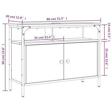 vidaXL Ντουλάπι Νιπτήρα Μπάνιου Sonoma Δρυς 80x30x60cm Επεξ. Ξύλο