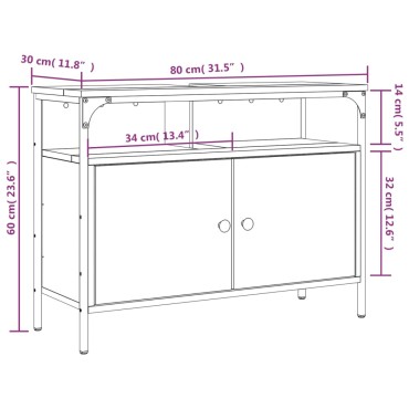 vidaXL Ντουλάπι Νιπτήρα Μπάνιου Μαύρο 80x30x60cm Επεξεργασμένο Ξύλο