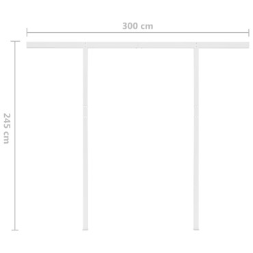 vidaXL Τέντα Αυτόματη με LED&Αισθητ. Ανέμου Πορτοκαλί/Καφέ 3 x 2,5 μ.