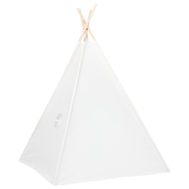 vidaXL Σκηνή Teepee Παιδική Λευκή 120x120x150 εκ. Peach Skin με Σάκο