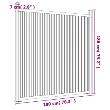 vidaXL Πάνελ Περίφραξης Γκρι 180 x 186 εκ. από WPC