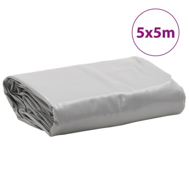 vidaXL Μουσαμάς Γκρι 5 x 5 μ. 650 γρ./μ²