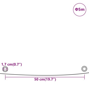 vidaXL Μουσαμάς Πράσινος Ø 5 μ. 650 γρ./μ²