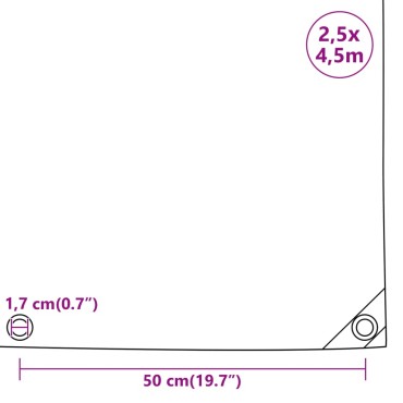 vidaXL Μουσαμάς Πράσινος 2,5 x 4,5 μ. 650 γρ./μ²