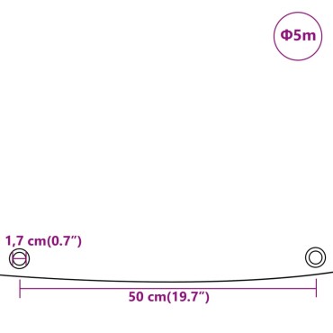 vidaXL Μουσαμάς Γκρι Ø 5 μ. 650 γρ./μ²