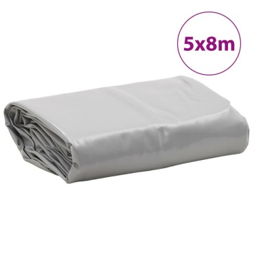 vidaXL Μουσαμάς Γκρι 5 x 8 μ. 650 γρ./μ²