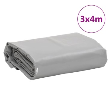 vidaXL Μουσαμάς Γκρι 3 x 4 μ. 650 γρ./μ²