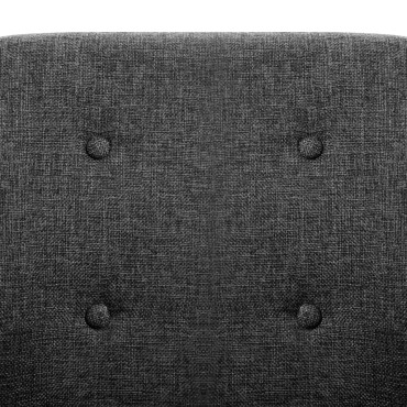 vidaXL Καρέκλες Τραπεζαρίας 2 τεμ. Σκούρο Γκρι Ύφασμα/Μασίφ Ξύλο Δρυός 52x57x76,5cm