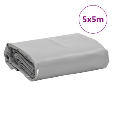 vidaXL Μουσαμάς Γκρι 5 x 5 μ. 650 γρ./μ²