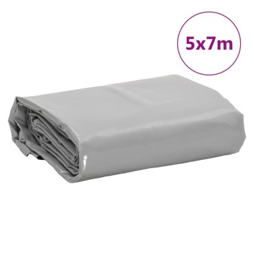 vidaXL Μουσαμάς Γκρι 5 x 7 μ. 650 γρ./μ²