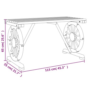 vidaXL Τραπέζι Κήπου 115x55x65cm από Μασίφ Ξύλο Ελάτης 1 τεμ.