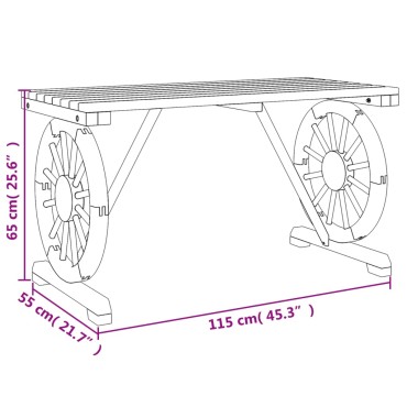 vidaXL Τραπέζι Κήπου 115x55x65cm από Μασίφ Ξύλο Ελάτης 1 τεμ.