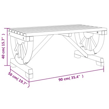 vidaXL Τραπεζάκι Σαλονιού Κήπου 90x50x40cm από Μασίφ Ξύλο Ελάτης 1 τεμ.